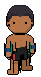 The hero in Muay Thai shorts and blue wraps.